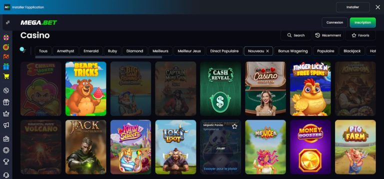 Megabet Casino nouveaux jeux